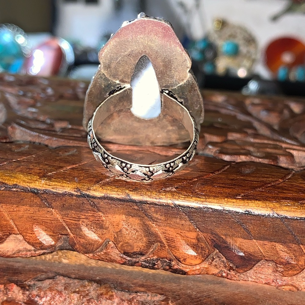 Large Sterling Silver Ring With Unknown Stone - image 5